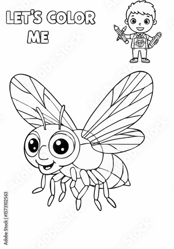 Children's coloring pictures of a flying flies