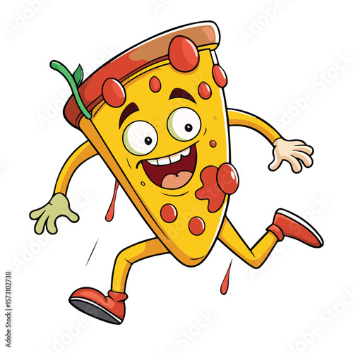 Funny pizza vector illustration art
