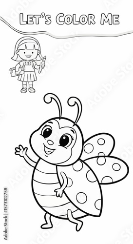 Children's coloring pictures of a ladybug