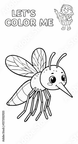 Children's coloring pictures of a mosquito