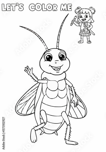 Children's coloring pictures of a cockroach