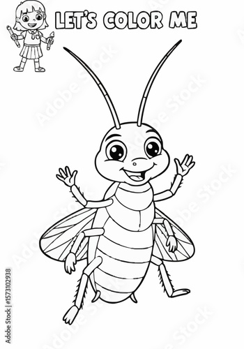 Children's coloring pictures of a cockroach