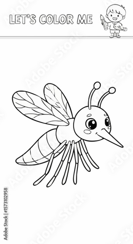 Children's coloring pictures of a mosquito