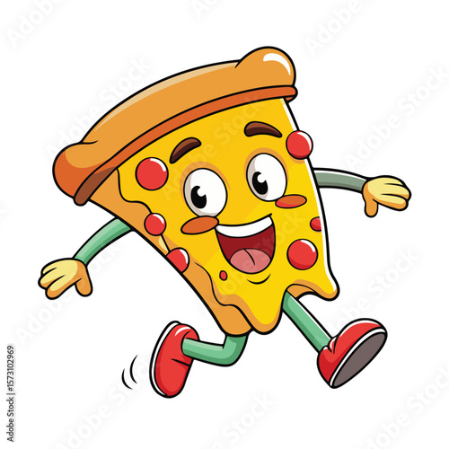 Funny pizza vector illustration art