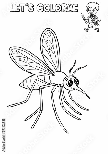 Children's coloring pictures of a mosquito