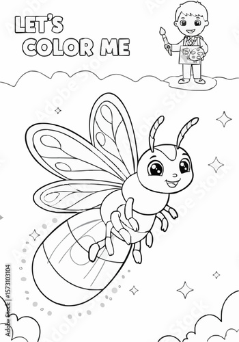Children's coloring pictures of a fireflies