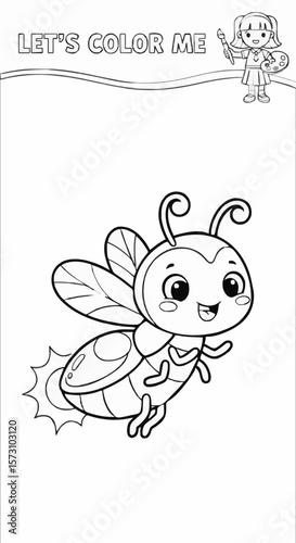 Children's coloring pictures of a fireflies