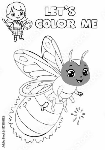 Children's coloring pictures of a fireflies