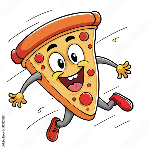 Funny pizza vector illustration art