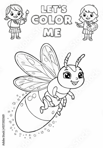 Children's coloring pictures of a fireflies