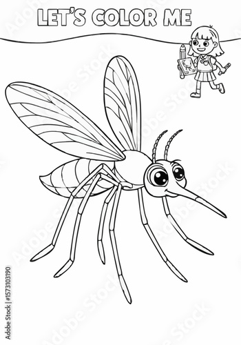 Children's coloring pictures of a mosquito