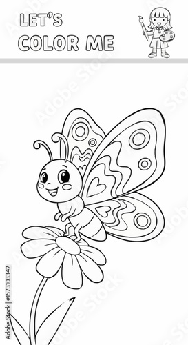Children's coloring pictures of a butterfly