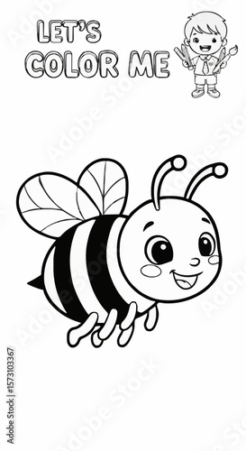 Children's coloring pictures of a bee