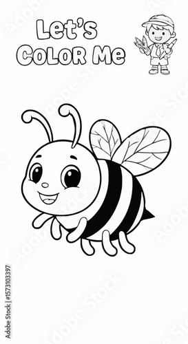 Children's coloring pictures of a bee