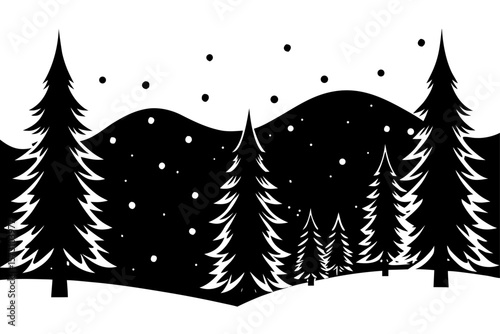 christmas tree with snow