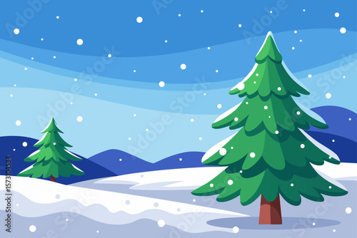 winter landscape with trees