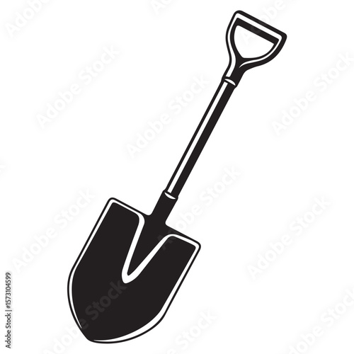 A simple shovel icon represents gardening, construction, and the essential tool for digging and landscaping
