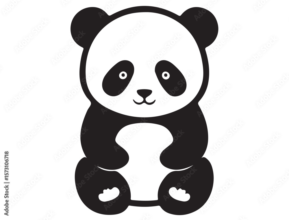 Fototapeta premium CUTE PANDA SILHOUETTE