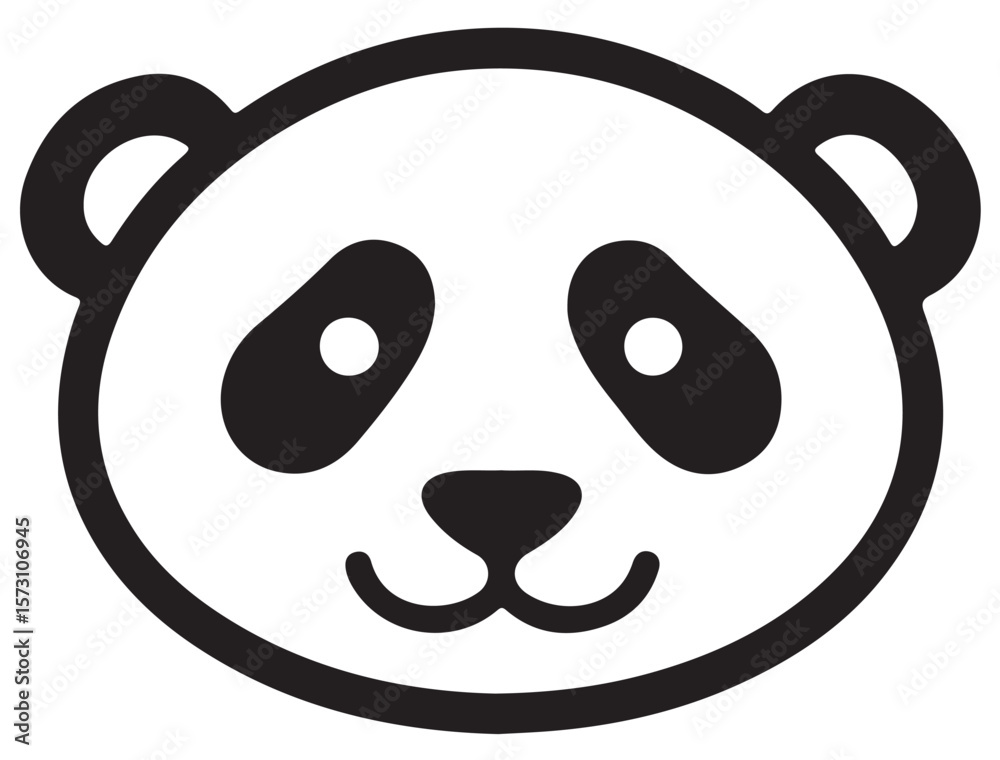 Fototapeta premium CUTE PANDA SILHOUETTE