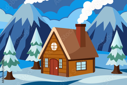 house in the snow
