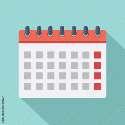 Office calendar icon. Flat illustration of office calendar vector icon for web design