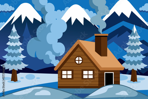 house in the snow