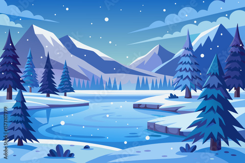 winter landscape with trees