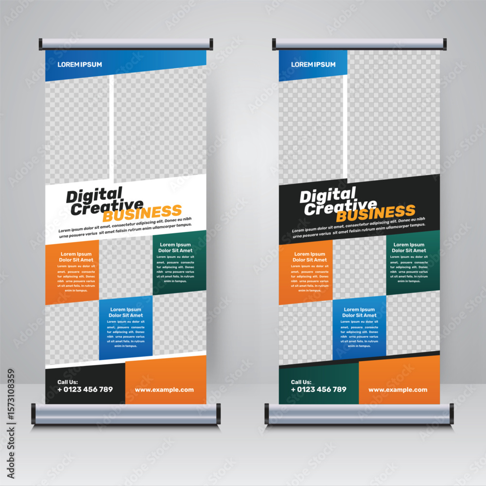 Obraz premium Corporate rollup or X banner design template 