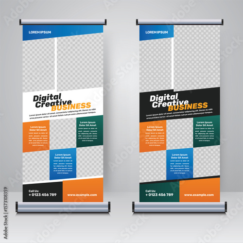Corporate rollup or X banner design template	
