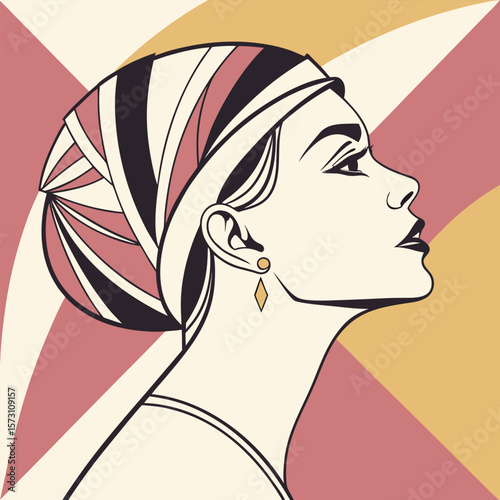 Stylized abstract geometric shapes with vibrant color palette and clean lines