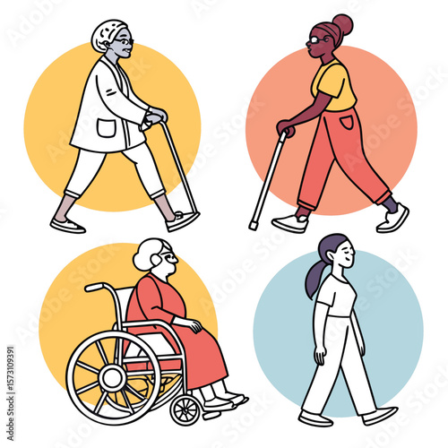 Diverse human icons representing inclusivity and variety