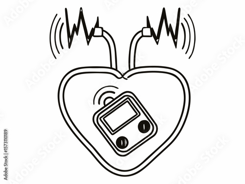 Heart monitor icon illustrating cardiac activity medical technology and health concepts