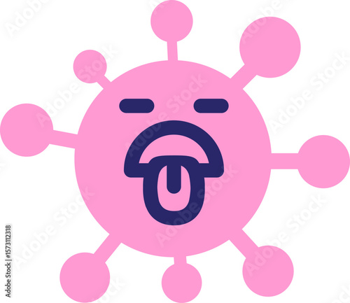 disgusted virus in bright neon color
