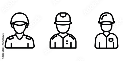 soldier outline or line icon design bundle.