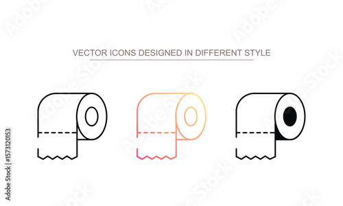 Tissue Roll icon design with white background stock illustration