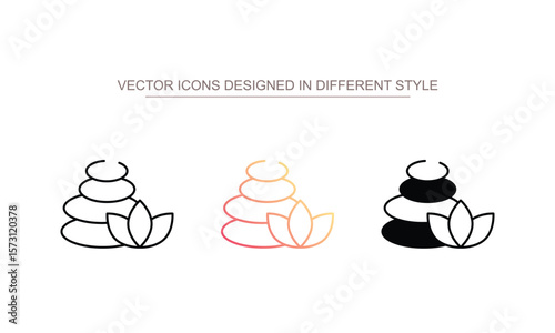 Spa Stones icon design with white background stock illustration