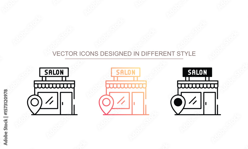 Fototapeta premium Salon Location icon design with white background stock illustration