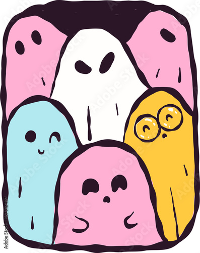 Cute little ghost with Bookish halloween vibe