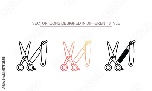 Barber Accessory icon design with white background stock illustration