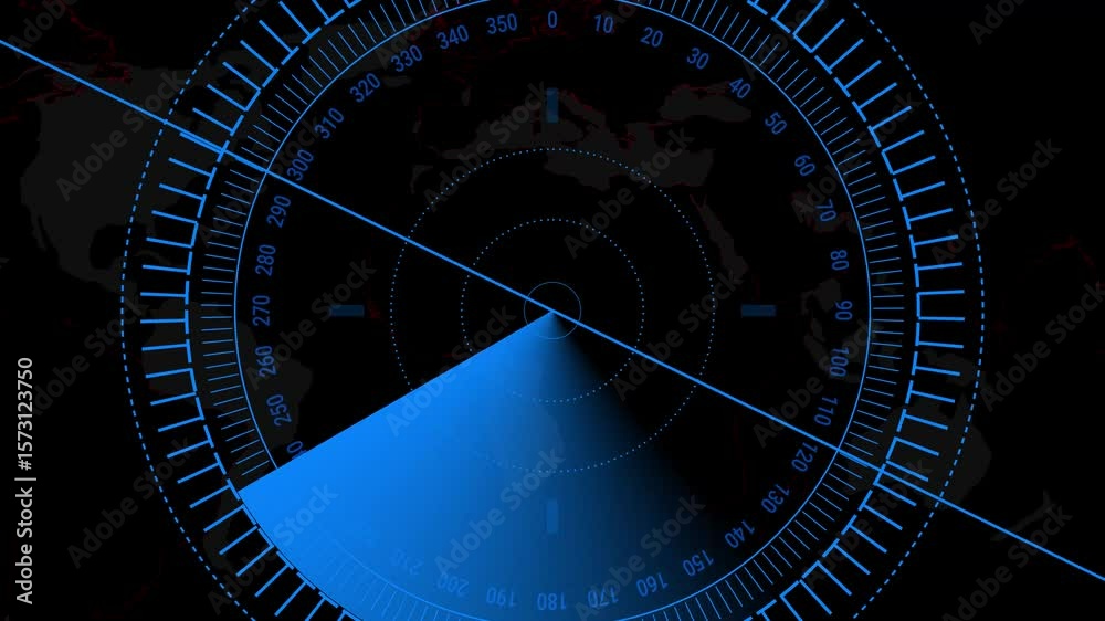 Radar User HUD Interface target, radar direction scan for target, searching HUD ...