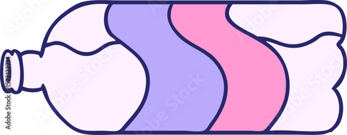 hand drawn cartoon doodle of a soda bottle in bright neon color