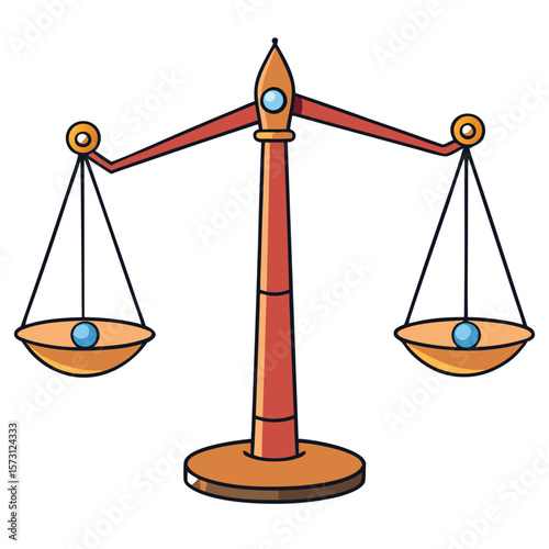 Simple compare scales outline, great for balance, justice, or comparison concepts on a clean white background.