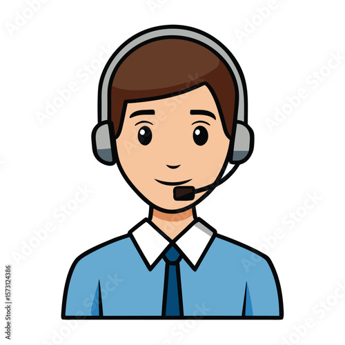 Simple customer service agent icon, ideal for support, helpdesk, or communication designs on a white background.