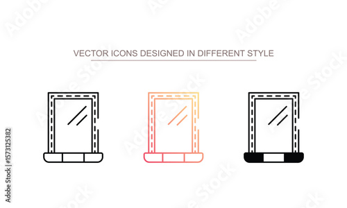 Vanity Mirror icon design with white background stock illustration