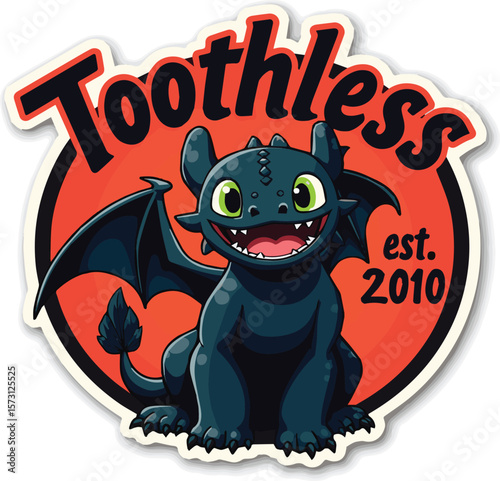 Toothless – Night Fury Dragon T-Shirt Design