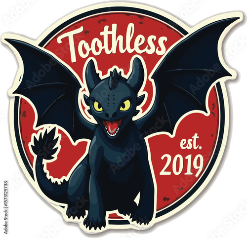 Toothless – Night Fury Dragon T-Shirt Design