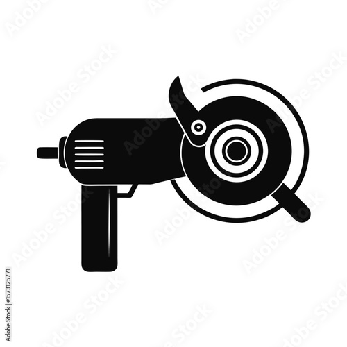 handheld power angle grinder tool icon black silhouette