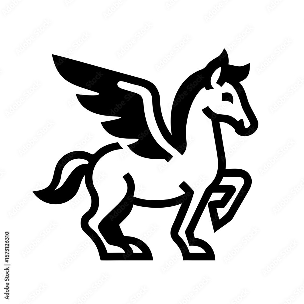 Fototapeta premium pegasus silhouette vector illustration
