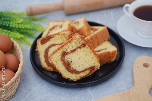 Swirled Butter Cake Served for Tea Time