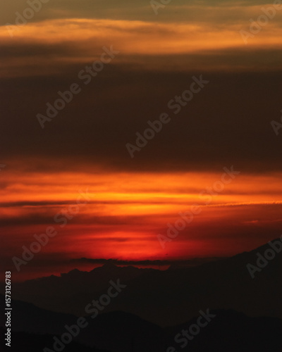 sunset in the mountains